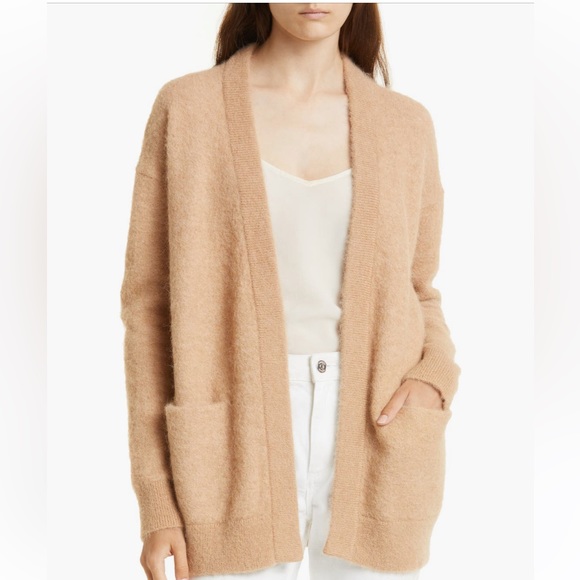 NORDSTROM Fuzzy Alpaca Blend Oversize Open Cardigan Medium - Picture 1 of 6